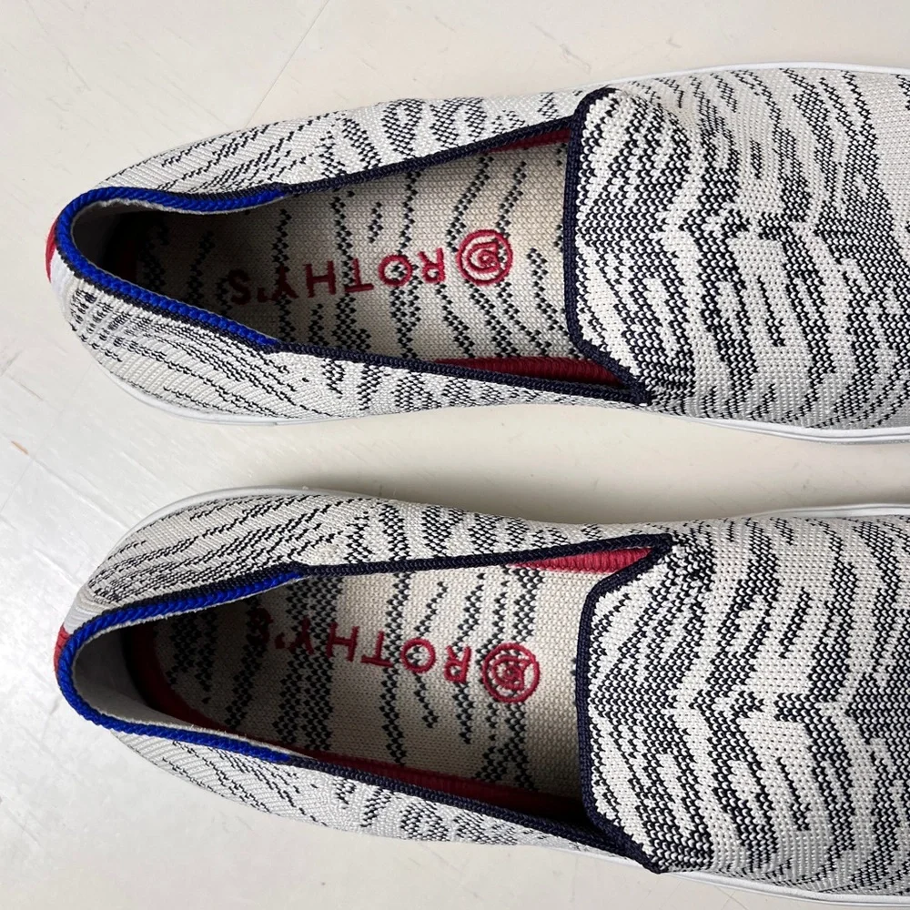 Rothy’s The Sneaker‎ Maritime Tiger Blue Ivory Retired Women’s 10.5